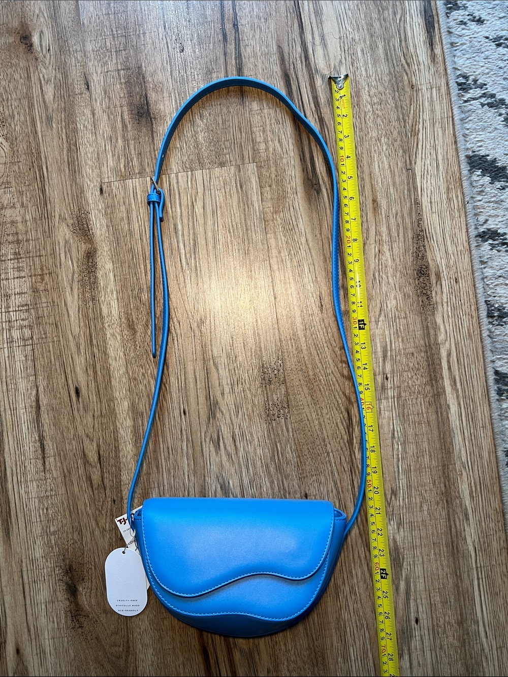 NEW! Melie Bianco Blue Crossbody Saddle Bag - Picture 3 of 7